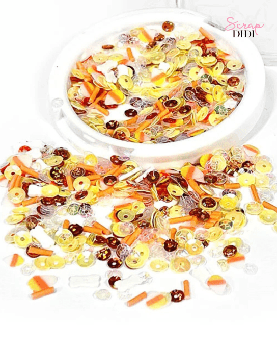 Sequin Mix Candy Corn Halloween – Sequins & Embellissements Scrapbooking – Picket Fence Studios