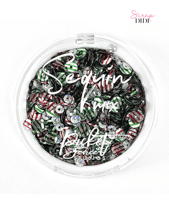 Sequin Mix More Peppermint Kisses – Sequins Scrapbooking Noël – Picket Fence Studios