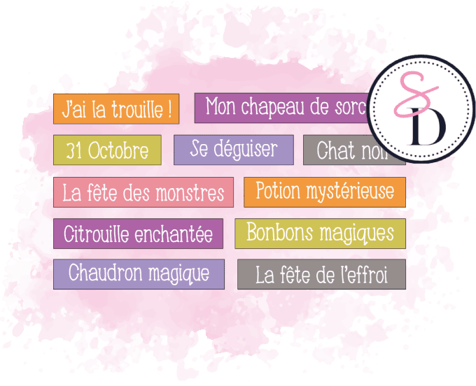 Tampon caoutchouc Set de mots - La magie d'Halloween