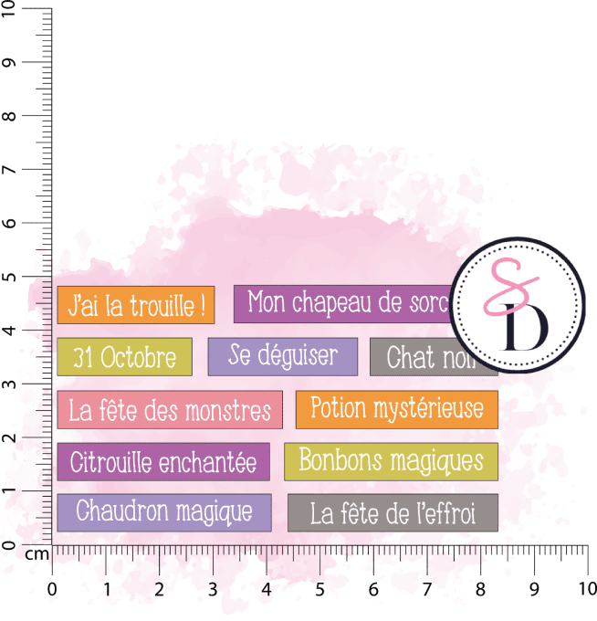 Tampon caoutchouc Set de mots - La magie d'Halloween