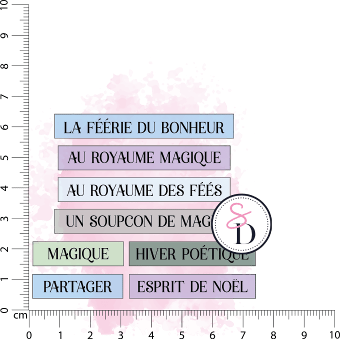Tampon caoutchouc - Set de mots - Hiver Féérique  