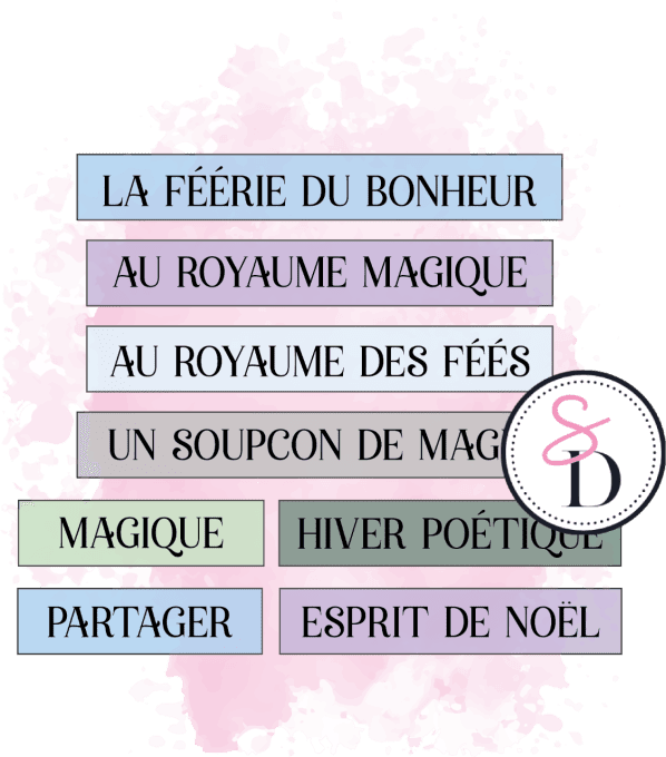 Tampon caoutchouc - Set de mots - Hiver Féérique  