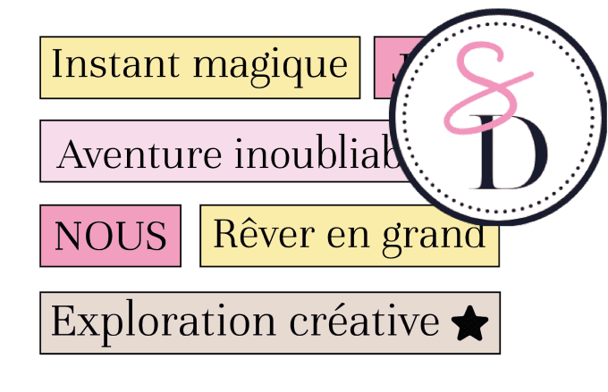 Tampon caoutchouc - Set de mots Le chemin des créations