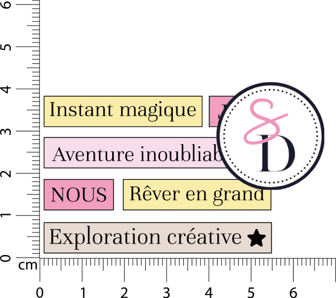 Tampon caoutchouc - Set de mots Le chemin des créations