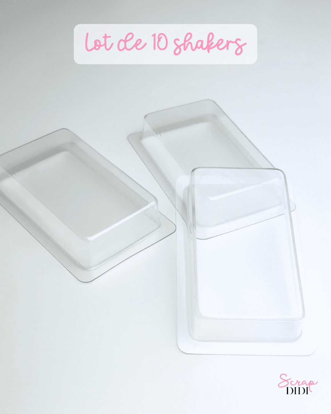 Shakers RECTANGLE GOURMAND – Lot de 10 coques transparentes
