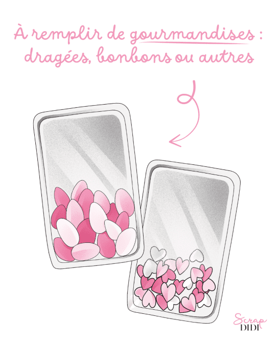 Shakers RECTANGLE GOURMAND – Lot de 10 coques transparentes