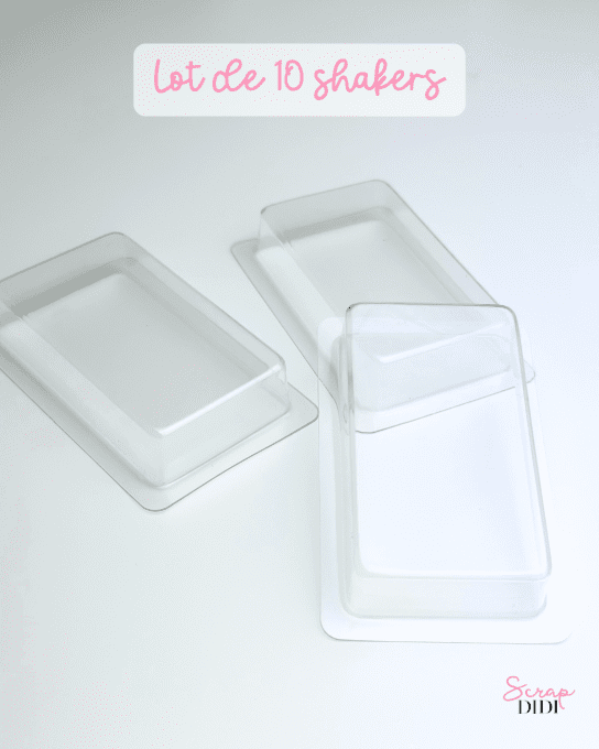 Shakers RECTANGLE GOURMAND – Lot de 10 coques transparentes