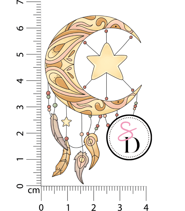 Tampon caoutchouc - Attrape-rêve lune - Rêverie Bohémienne