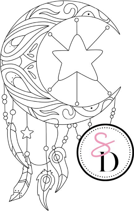 Tampon caoutchouc - Attrape-rêve lune - Rêverie Bohémienne