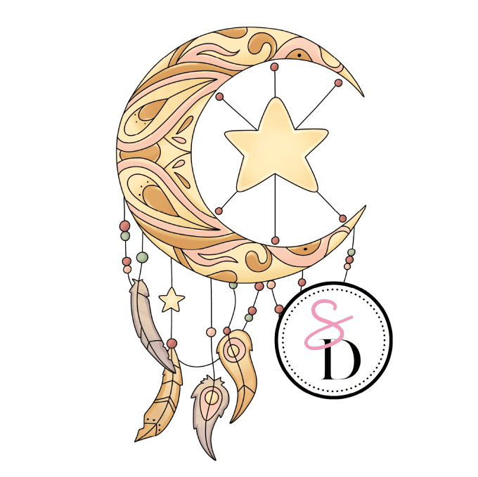 Tampon caoutchouc - Attrape-rêve lune - Rêverie Bohémienne