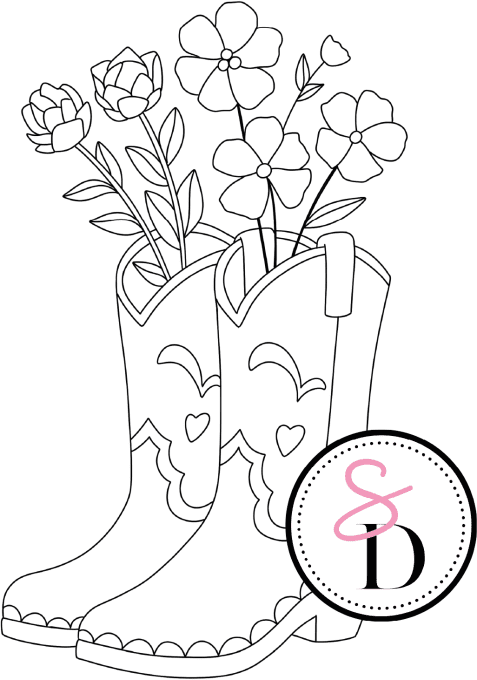 Tampon caoutchouc - Bottes fleuries - Rêverie Bohémienne