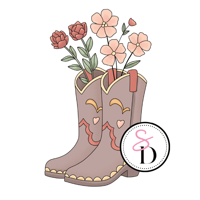 Tampon caoutchouc - Bottes fleuries - Rêverie Bohémienne