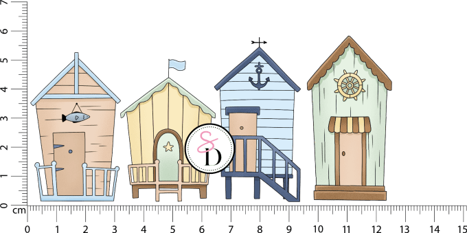 Tampon Caoutchouc – Cabanes de Plage – Un Air Marin