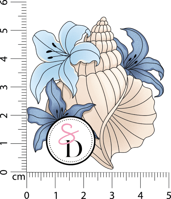 Tampon Caoutchouc – Coquillage Fleuri – Un Air Marin