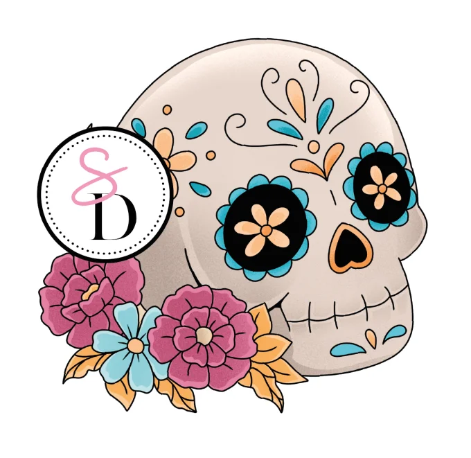 Tampon caoutchouc Crâne Calavera fleuri Frissons Mexicains Scrap Didi