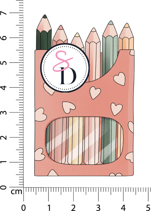 Tampon caoutchouc – CRAYONS COLORÉS – Au pays des artistes