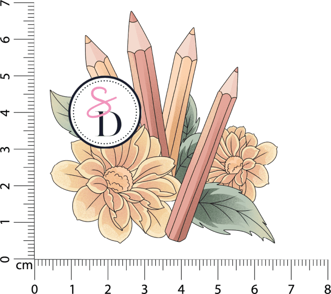 Tampon caoutchouc – CRAYONS EN FLEURS – Au pays des artistes