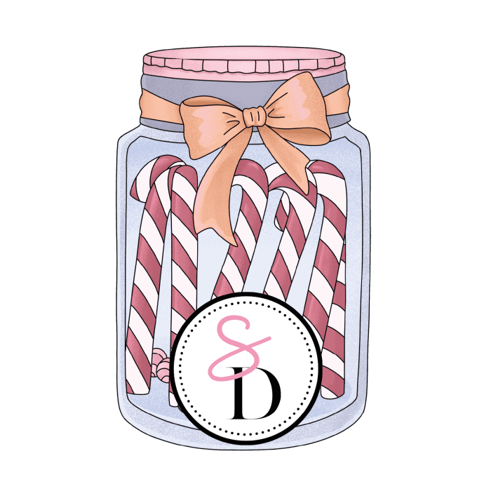 Tampon caoutchouc – Bocal sucres d'orges – Douceurs d’hiver 