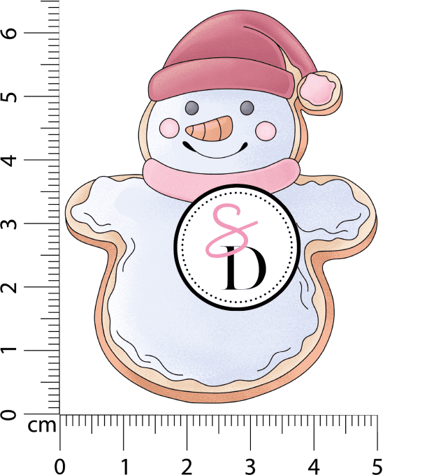 Tampon caoutchouc – Bonhomme de Neige en pain d'épice – Douceurs d’hiver