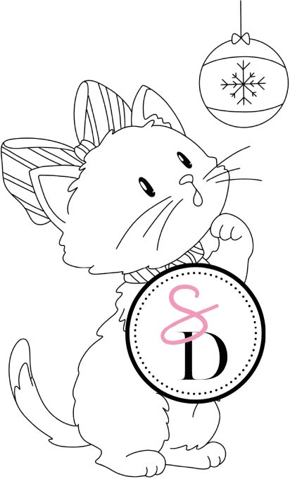 Tampon caoutchouc – Chat Curieux – Douceurs d’hiver