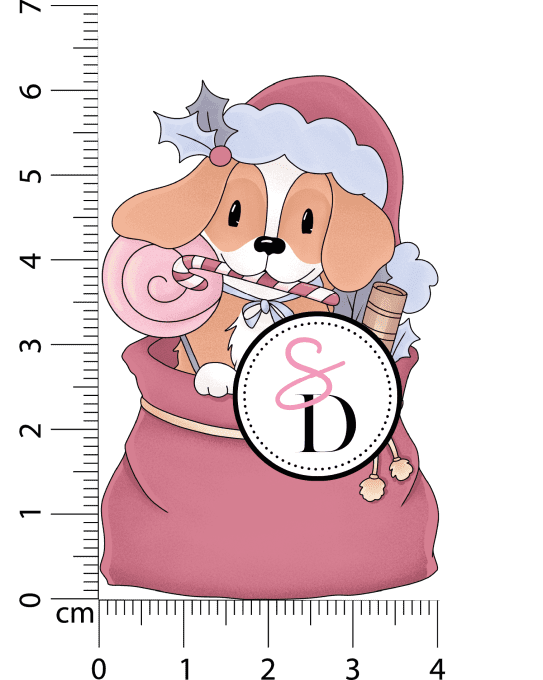 Tampon caoutchouc – Chien gourmand de Noël – Douceurs d’hiver