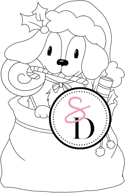 Tampon caoutchouc – Chien gourmand de Noël – Douceurs d’hiver