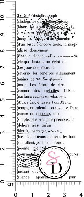 Tampon caoutchouc – Fond texte – Douceurs d’hiver