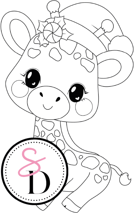 Tampon caoutchouc – Girafe Gourmande – Douceurs d’hiver