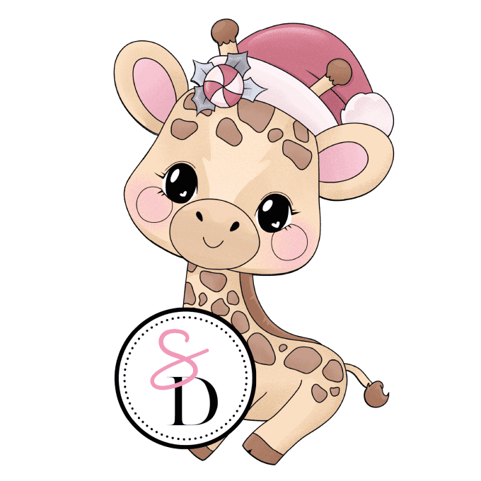 Tampon caoutchouc – Girafe Gourmande – Douceurs d’hiver