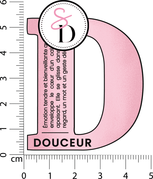 Tampon caoutchouc – Lettre Définition D : Douceur – Douceurs d’hiver