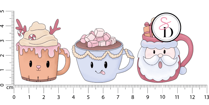 Tampon caoutchouc – Trio de Tasses Hivernales – Douceurs d’hiver 