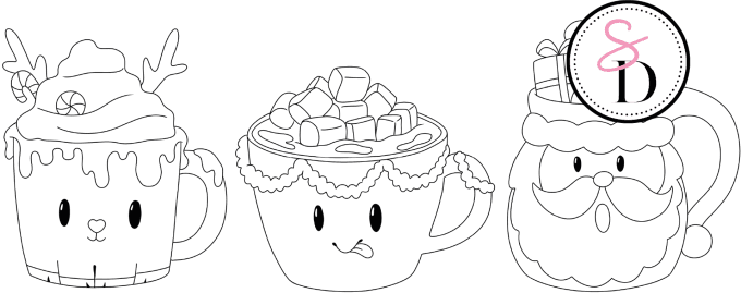 Tampon caoutchouc – Trio de Tasses Hivernales – Douceurs d’hiver 