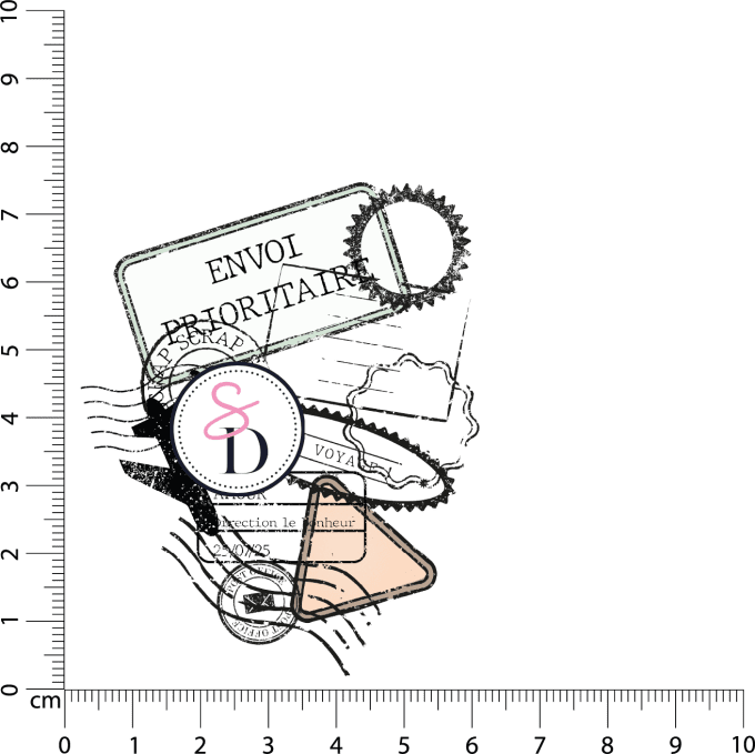 Tampon caoutchouc - FOND GRUNGE ENVOI PRIORITAIRE - Carnet de Bord