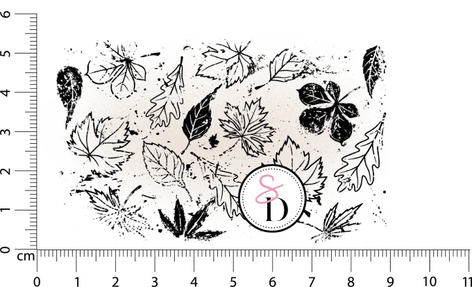 Tampon Caoutchouc – Fond grunge feuilles – Au cœur de la forêt