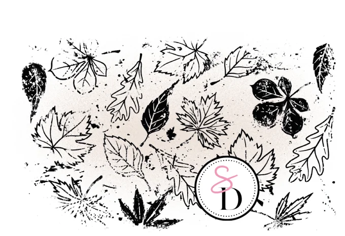 Tampon Caoutchouc – Fond grunge feuilles – Au cœur de la forêt