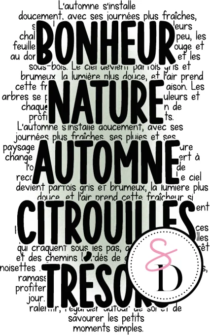Tampon Caoutchouc – Fond texte Bonheur – Au cœur de la forêt