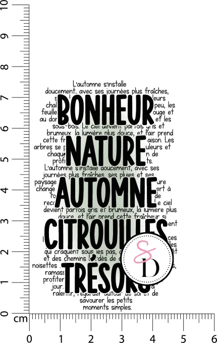 Tampon Caoutchouc – Fond texte Bonheur – Au cœur de la forêt