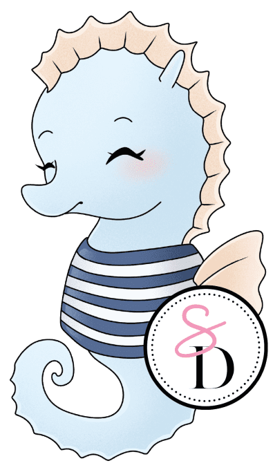 Tampon caoutchouc Hippocampe Estival Un Air Marin Scrap Didi pour scrapbooking sur le thème de la me