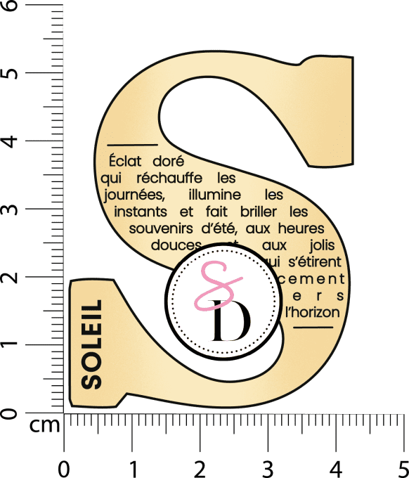 Tampon Caoutchouc – Lettre Déf S : Soleil – Un Air Marin
