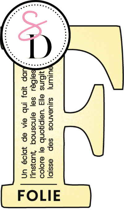 Tampon caoutchouc – F de folie – Ma bulle de bonheur