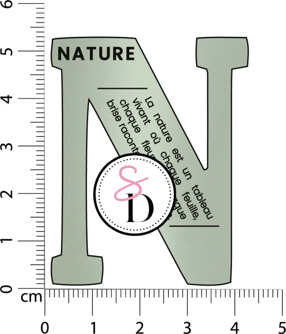 Tampon caoutchouc - Lettre définition N : Nature – Au cœur de la forêt