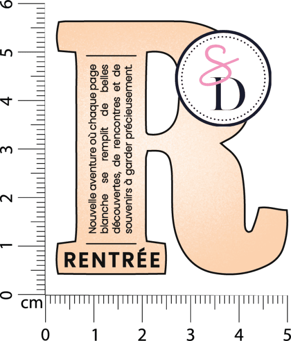 Tampon caoutchouc – LETTRE DÉFINITION R : RENTRÉE – Au pays des artistes