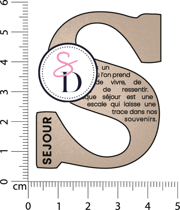 Tampon caoutchouc - LETTRE DÉFINITION S SÉJOUR - Carnet de Bord