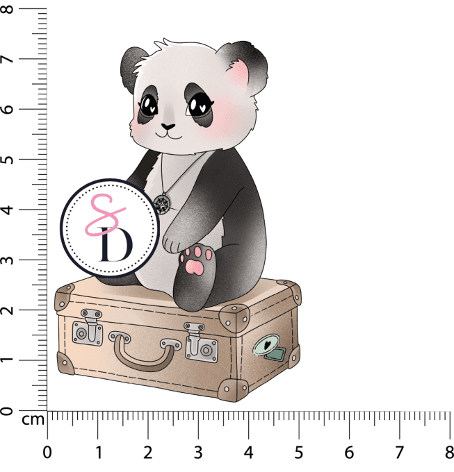 Tampon caoutchouc - PANDA BAROUDEUR - Carnet de Bord