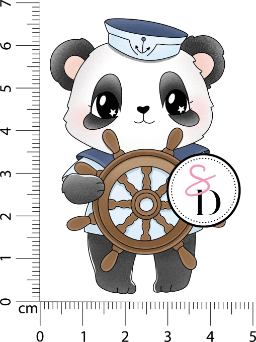 Tampon Caoutchouc – Panda Capitaine – Un Air Marin