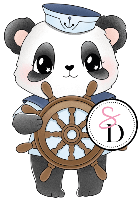 Tampon Caoutchouc – Panda Capitaine – Un Air Marin