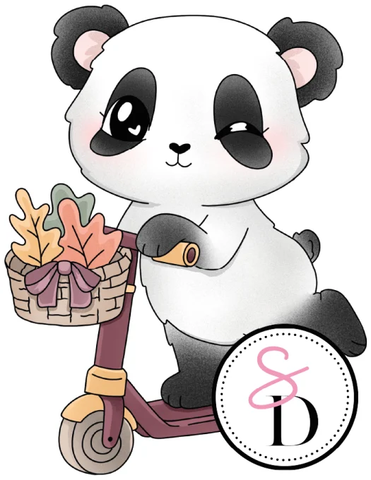 Tampon Caoutchouc – Panda en balade – Au cœur de la forêt
