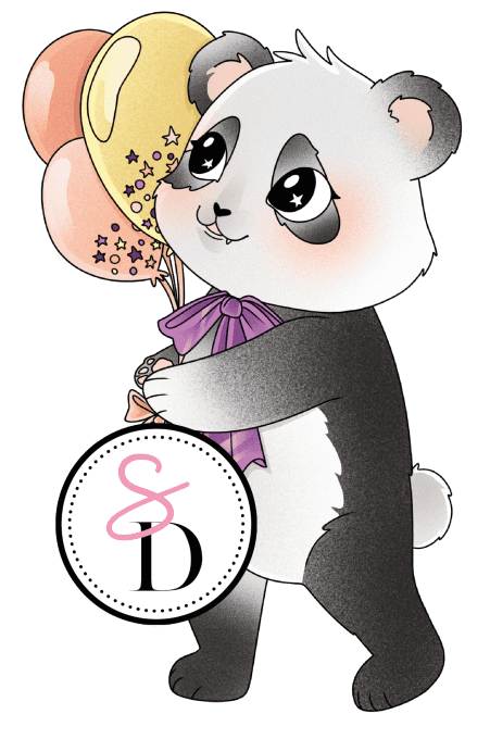 Tampon caoutchouc – Panda festif – Ma bulle de bonheur