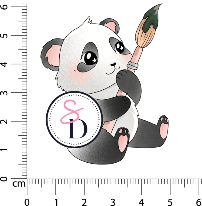 Tampon caoutchouc – PANDA PEINTRE – Au pays des artistes