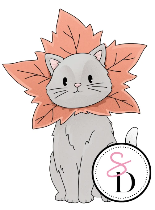Tampon Caoutchouc – Petit chat d’automne – Au cœur de la forêt